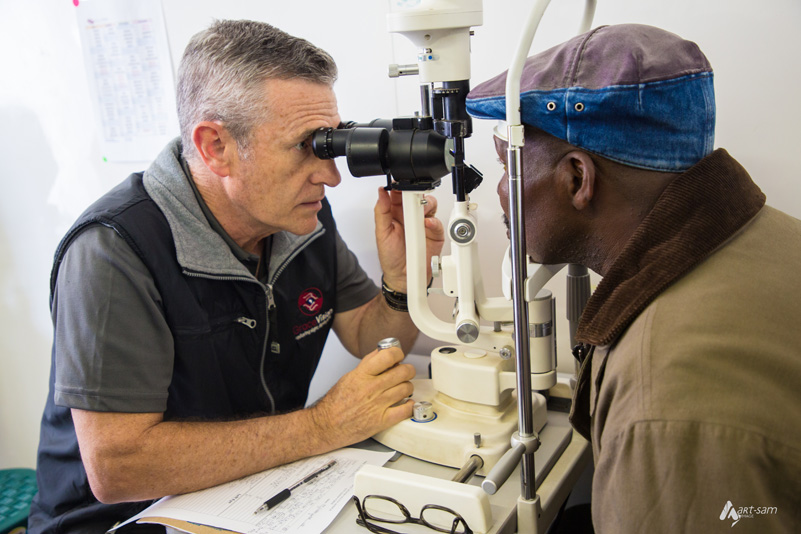 A patient has their eyes checked Eye Check